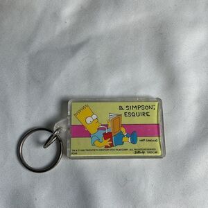 Vintage 1990 The Simpsons Keychain – “B. Simpson, Esquire” – Button-Up Troy MI